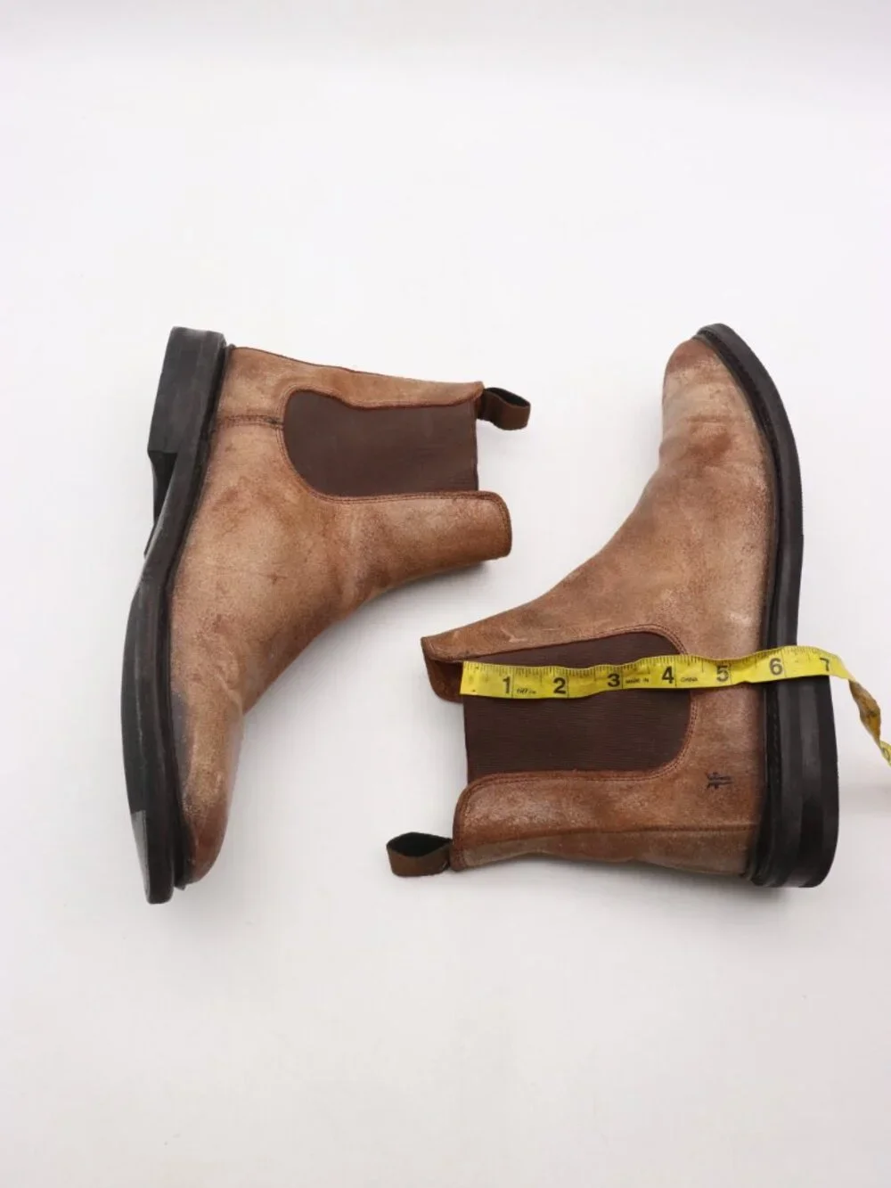 Frye Bowery Men's Size 10 D Brown Waxed Suede Leather Chelsea Ankle Boots 11728